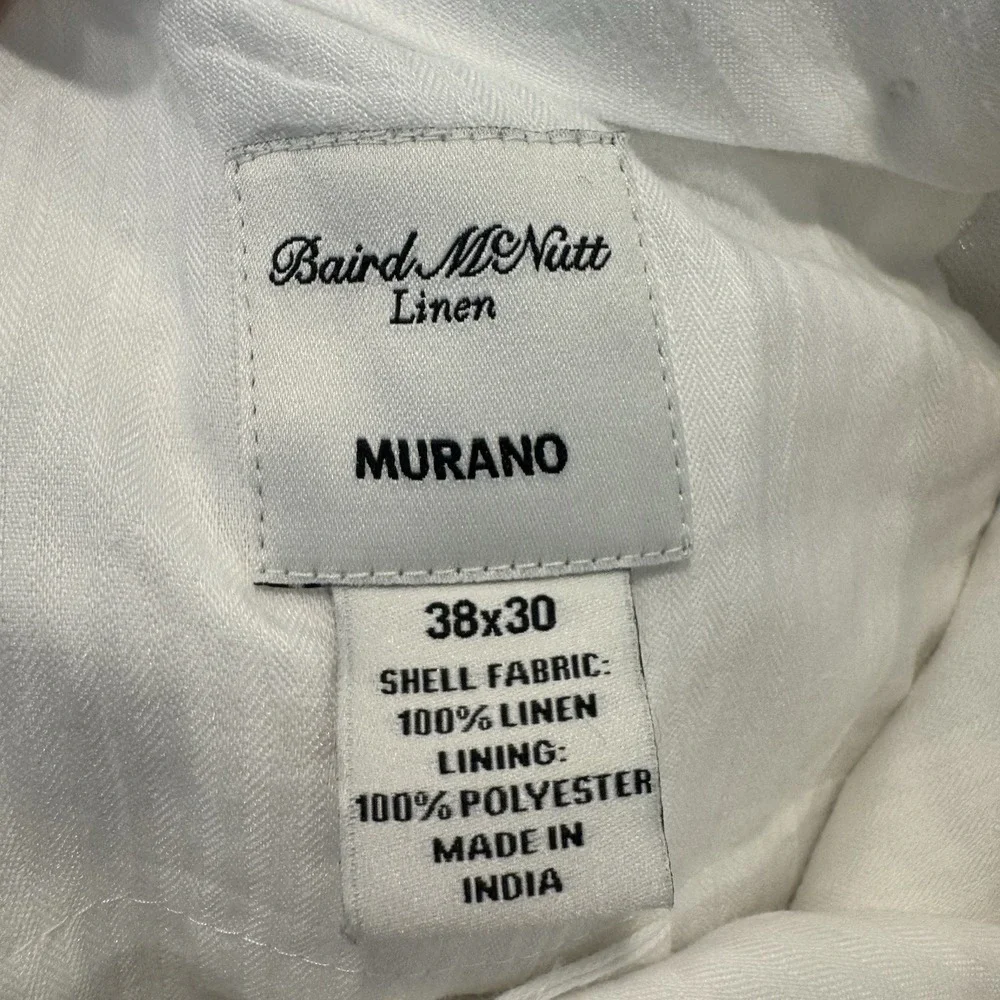 Murano Baird McNutt Linen Pants Mens 38X30 White Minimalist Luxury Coastal Beach